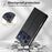 For iPhone 18 Pro / 17 Pro Wallet Stand Case Line Splicing TPU PU Leather Phone Cover - Black - 7