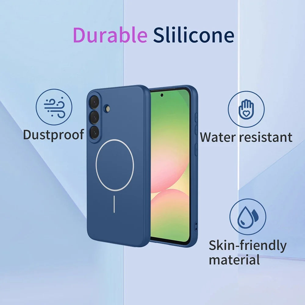 For Samsung Galaxy A57 5G Magnetic Case Anti Drop Soft TPU Phone Back Cover - Blue - 2