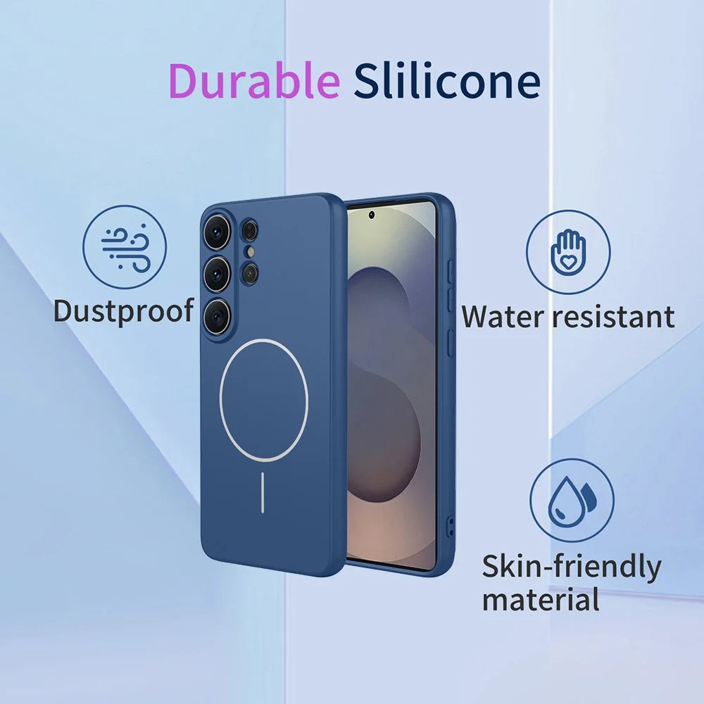 For Samsung Galaxy S26 Ultra Magnetic Case Anti Drop Soft TPU Phone Back Cover - Blue - 2
