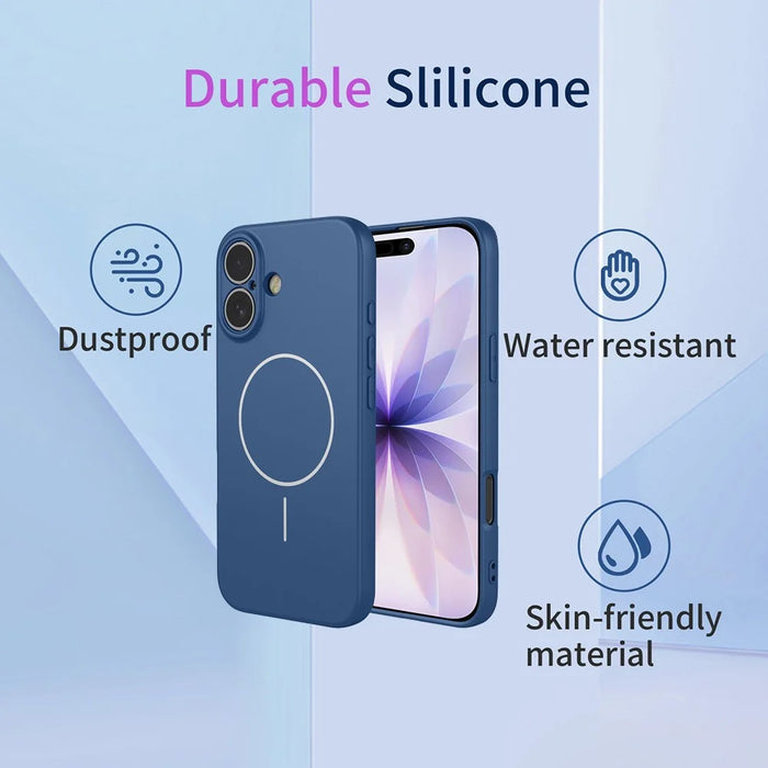 For iPhone 17 Magnetic Case Anti Drop Soft TPU Phone Back Cover Compatible with MagSafe - Blue - 2