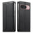 Phone Case For Google Pixel 10  /  10 Pro Wallet Stand Line Splicing TPU PU Leather Phone Cover - Black - 1