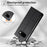 For Google Pixel 9a Wallet Stand Case Line Splicing TPU PU Leather Phone Cover - Black - 7
