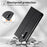 For Samsung Galaxy A37 5G Wallet Stand Case Line Splicing TPU PU Leather Phone Cover - Black - 7