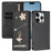 For iPhone 15 Pro Max / iPhone 15 Pro Leather Case RFID Blocking Wallet Stand Rhinestones Ballet Dancer Flip Phone Cover - Black - 2