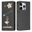 For iPhone 16 Pro Max / iPhone 16 Pro Leather Case RFID Blocking Wallet Stand Rhinestones Ballet Dancer Flip Phone Cover - Black - 1