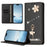 For iPhone 16 Pro Max / iPhone 16 Pro Leather Case RFID Blocking Wallet Stand Rhinestones Ballet Dancer Flip Phone Cover - Black - 6