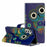 For Samsung Galaxy A37 5G Case Pattern Leather Wallet Phone Cover with Strap - Blue Owl - 1