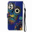 For Samsung Galaxy A37 5G Case Pattern Leather Wallet Phone Cover with Strap - Blue Owl - 2