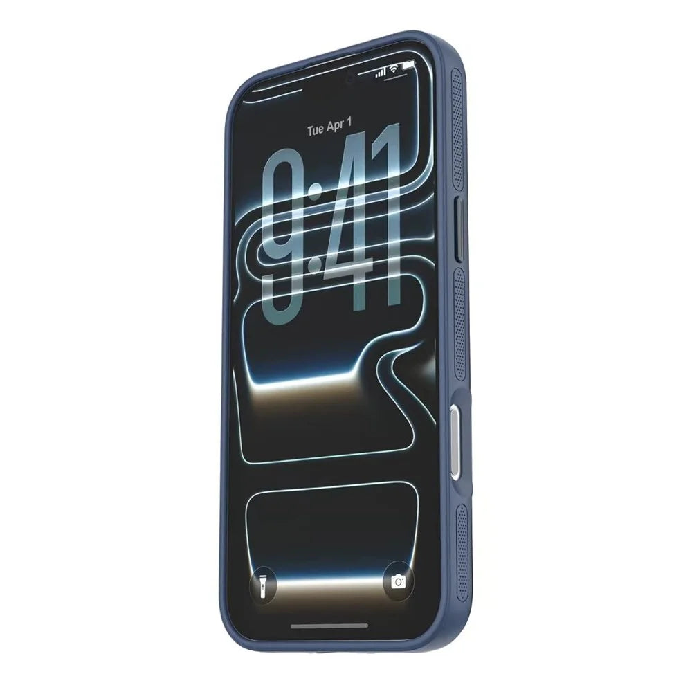 For iPhone 17 Pro Magnetic Case 2.5mm Skin Touch PC TPU Anti-slip Phone Cover Compatible with MagSafe - Dark Blue - 5