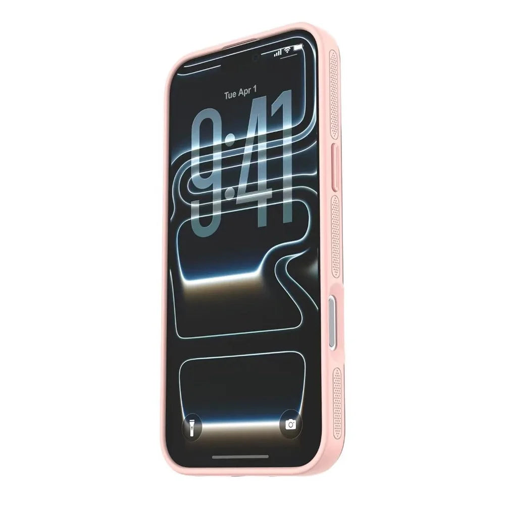For iPhone 17 Pro Max Magnetic Case 2.5mm Skin Touch PC TPU Anti-slip Phone Cover Compatible with MagSafe - Pink - 3