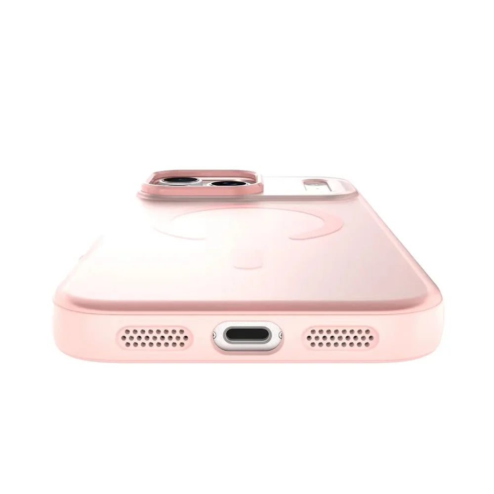 For iPhone 17 Pro Max Magnetic Case 2.5mm Skin Touch PC TPU Anti-slip Phone Cover Compatible with MagSafe - Pink - 5