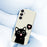 For Samsung Galaxy A37 5G Case Love Black Cat Pattern Printing Straight Edge TPU Phone Back Cover - Beige - 5