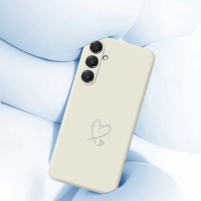For Samsung Galaxy A57 5G Case White Love Pattern Printing Straight Edge TPU Phone Back Cover - Beige - 5