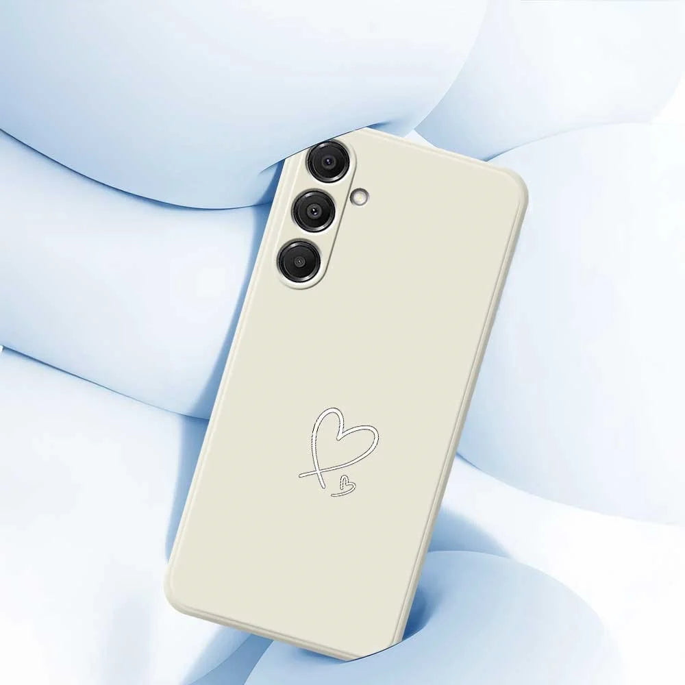 For Samsung Galaxy S26+ Case White Love Pattern Printing Straight Edge TPU Phone Back Cover - Beige - 5