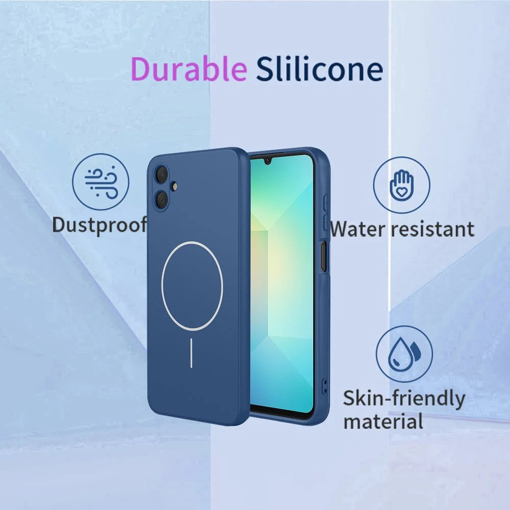 For Samsung Galaxy A06 4G Magnetic Case Anti Drop Soft TPU Phone Back Cover - Blue - 2