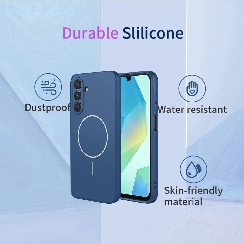 Magnetic Case For Samsung Galaxy A16 5G  /  A16 4G Anti Drop Soft TPU Phone Back Cover - Blue - 2