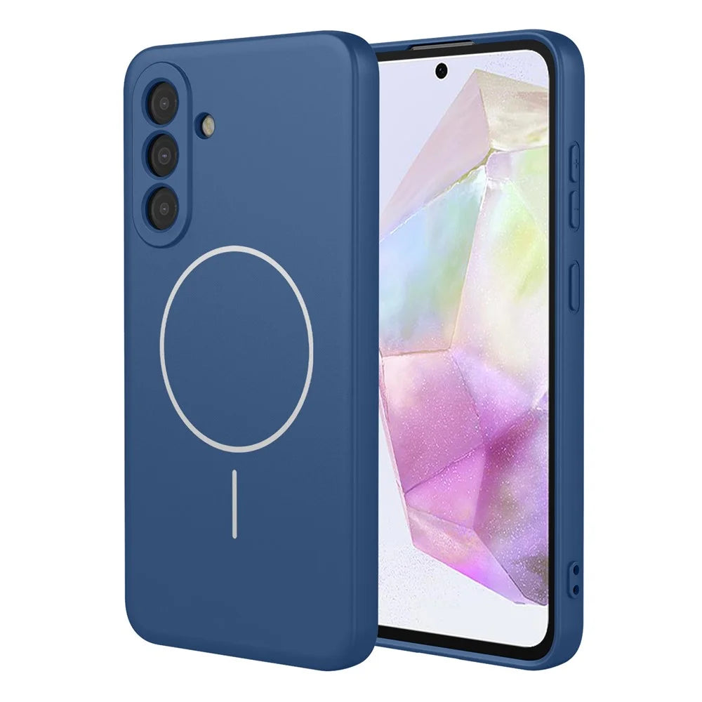For Samsung Galaxy A36 5G Magnetic Case Anti Drop Soft TPU Phone Back Cover - Blue - 1