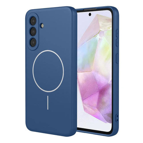 For Samsung Galaxy A36 5G Magnetic Case Anti Drop Soft TPU Phone Back Cover - Blue - 1