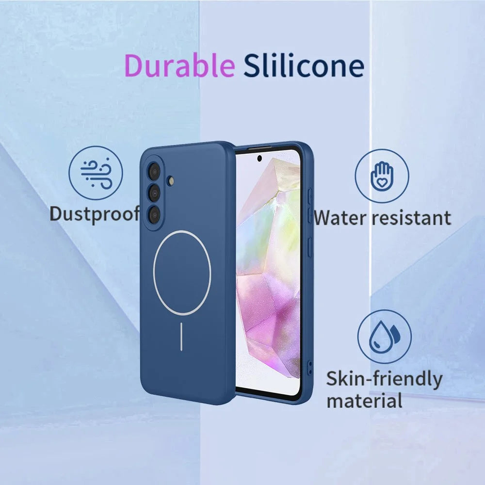 For Samsung Galaxy A36 5G Magnetic Case Anti Drop Soft TPU Phone Back Cover - Blue - 2