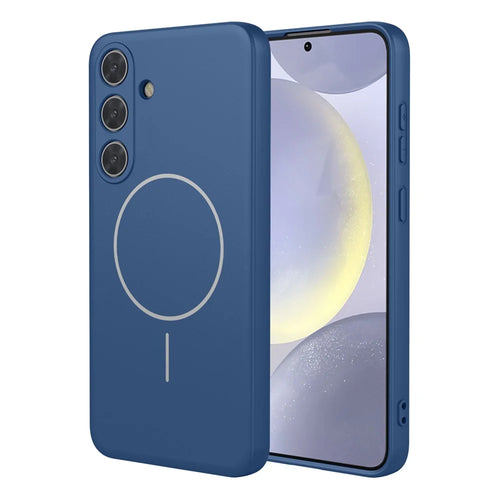 For Samsung Galaxy S25 Magnetic Case Anti Drop Soft TPU Phone Back Cover - Blue - 1