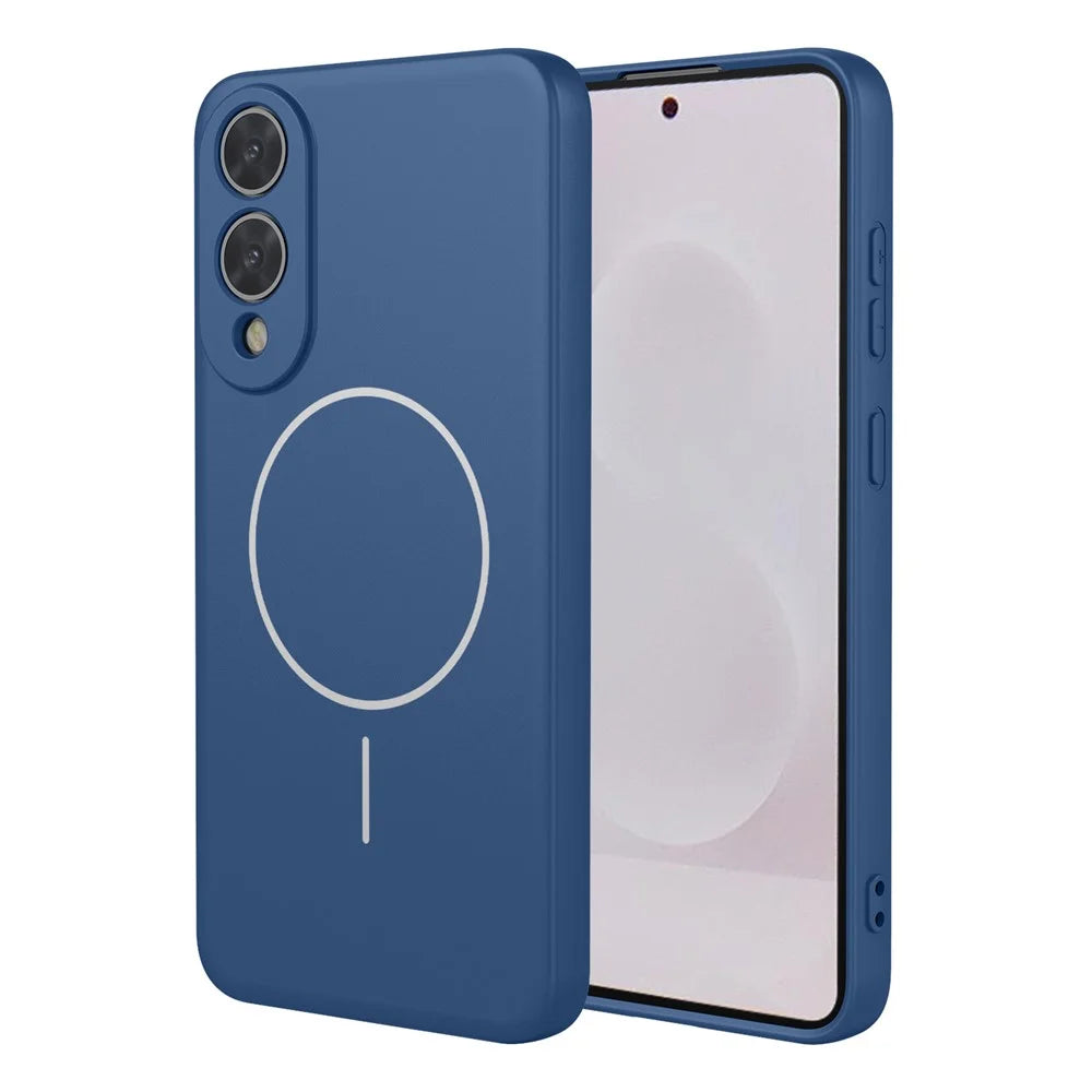For Samsung Galaxy S25 Edge Magnetic Case Anti Drop Soft TPU Phone Back Cover - Blue - 1