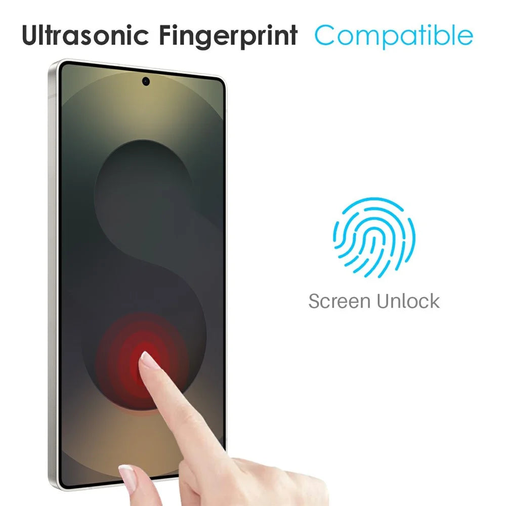 NORTHJO For Samsung Galaxy S25 Ultra TPU Phone Case + Tempered Glass Film + Camera Lens Protector (Support Fingerprint Unlock) - Transparent - 4