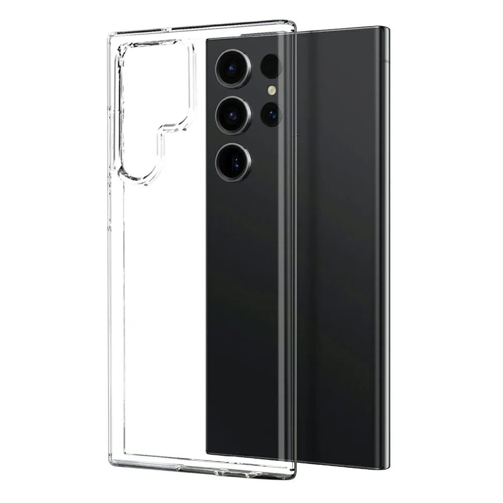 NORTHJO For Samsung Galaxy S23 Ultra TPU Phone Case + Tempered Glass Film + Camera Lens Protector (Support Fingerprint Unlock) - Transparent - 2