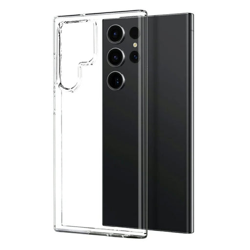 NORTHJO For Samsung Galaxy S23 Ultra TPU Phone Case + Tempered Glass Film + Camera Lens Protector (Support Fingerprint Unlock) - Transparent - 2