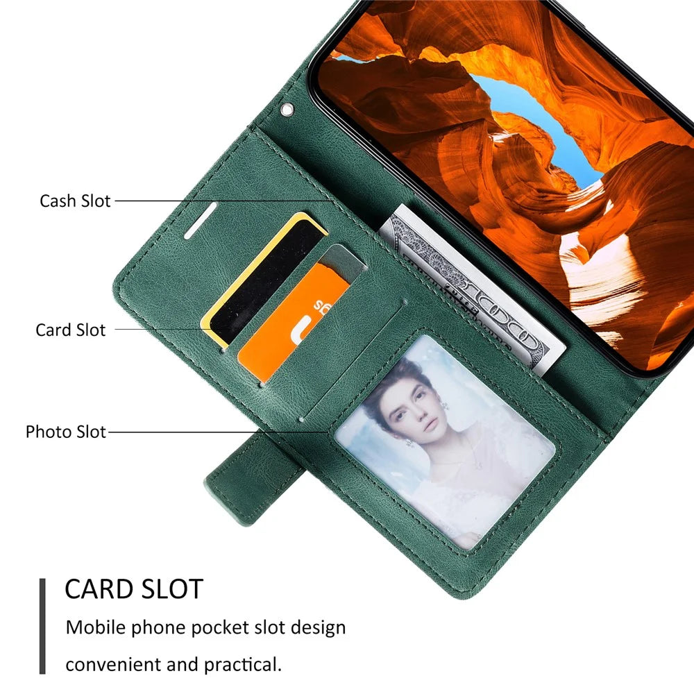 For Samsung Galaxy S26 Case Imprinted Lines PU Leather Splicing Wallet Phone Cover - Green - 5