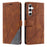 For Samsung Galaxy S26+ Case Imprinted Lines PU Leather Splicing Wallet Phone Cover - Brown - 1