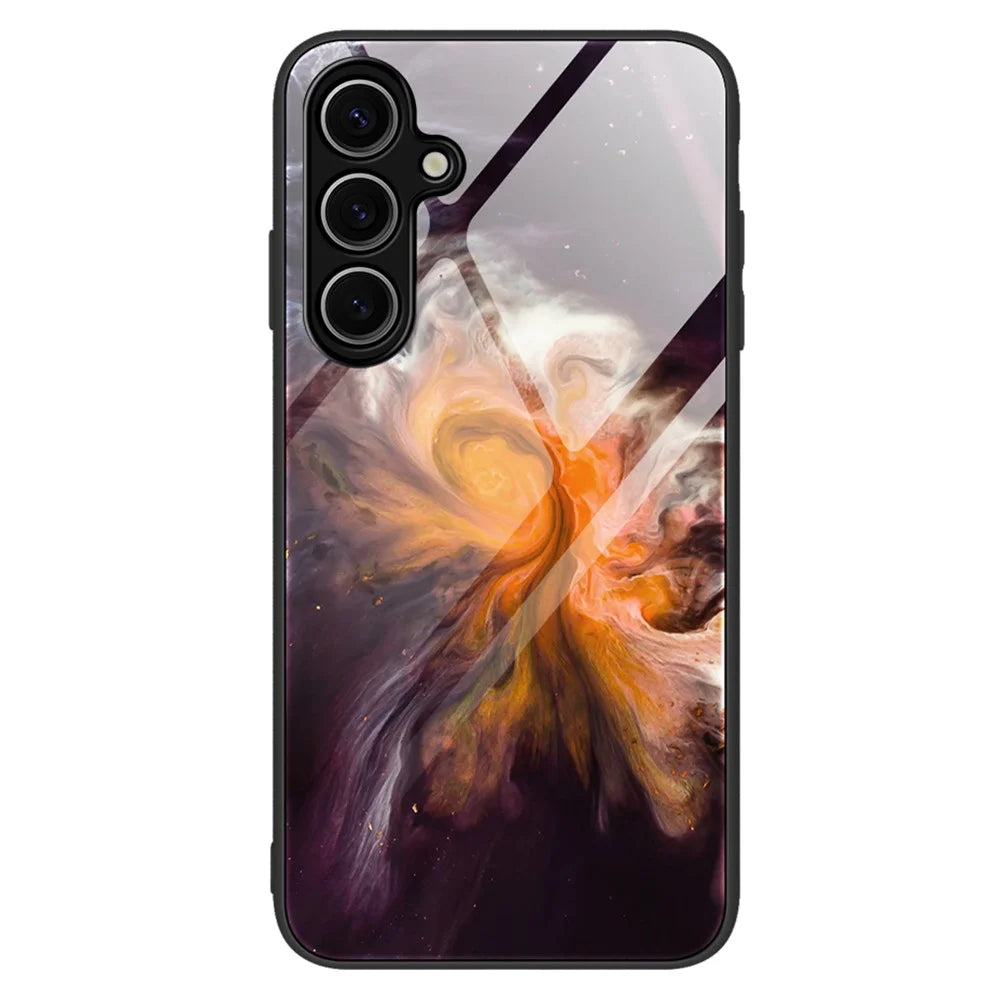 For Samsung Galaxy A37 5G Case Marble Pattern Tempered Glass + PC + TPU Phone Cover - DL01 - 1