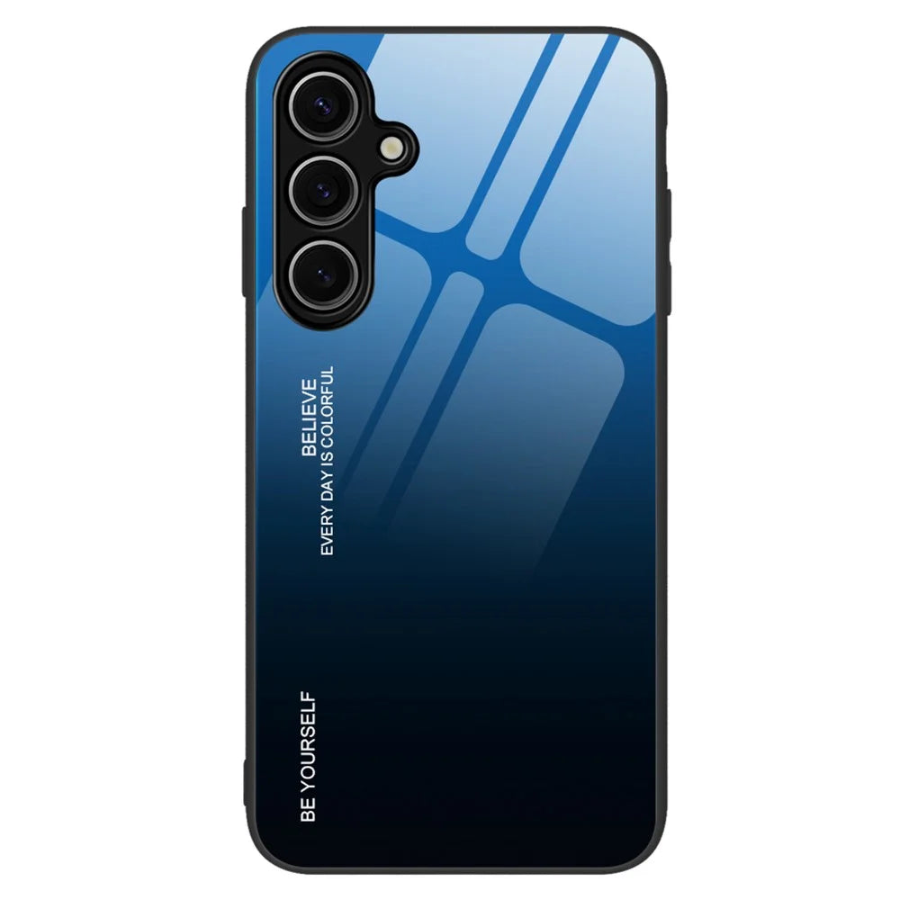 For Samsung Galaxy S26 Case Gradient Color Tempered Glass + TPU Phone Cover - Blue  /  Black - 1