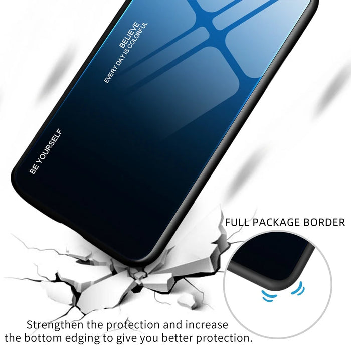 For Samsung Galaxy S26 Case Gradient Color Tempered Glass + TPU Phone Cover - Blue  /  Black - 2