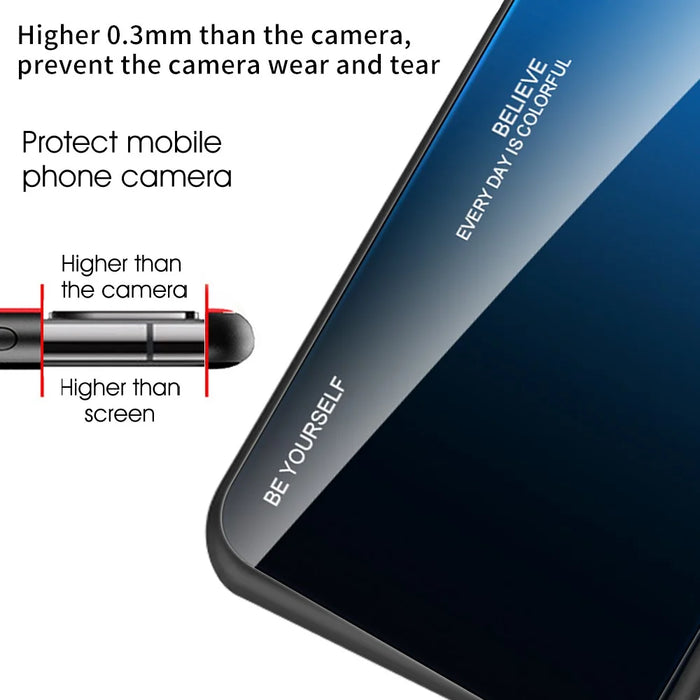 For Samsung Galaxy S26 Case Gradient Color Tempered Glass + TPU Phone Cover - Blue  /  Black - 4