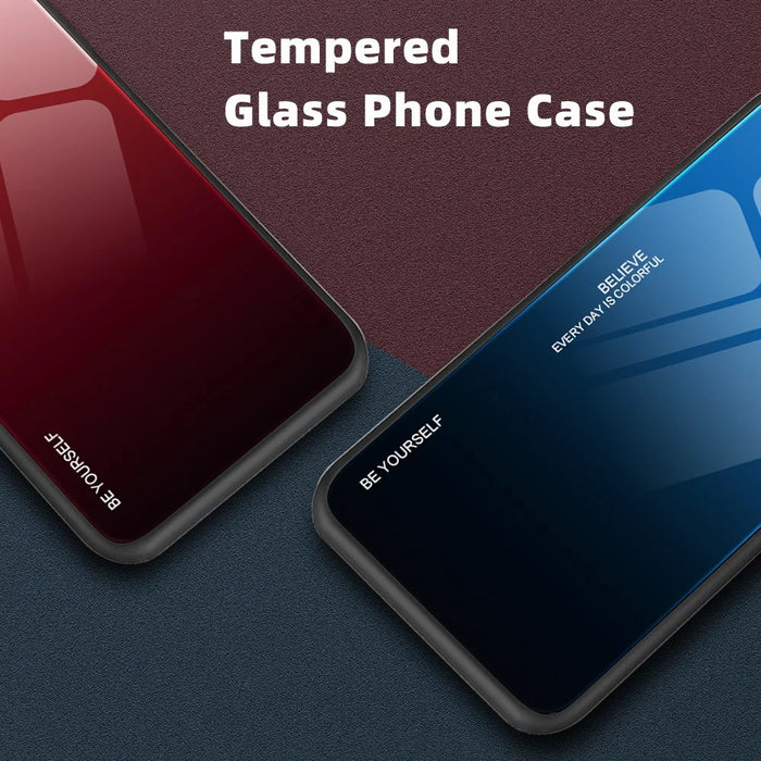 For Samsung Galaxy S26 Case Gradient Color Tempered Glass + TPU Phone Cover - Blue  /  Black - 6