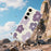 For Samsung Galaxy A37 5G Case Purple Flower Pattern Printing Straight Edge TPU Phone Back Cover - Beige - 6