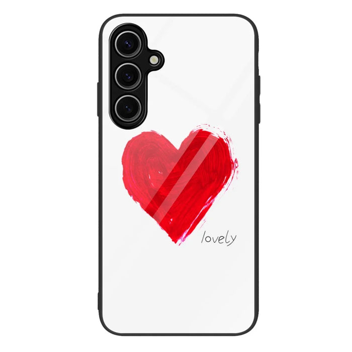 For Samsung Galaxy A18 5G / A18 4G / A17 5G / A17 4G Case Tempered Glass + PC + TPU Phone Protector Pattern Printing - Lovely - 1