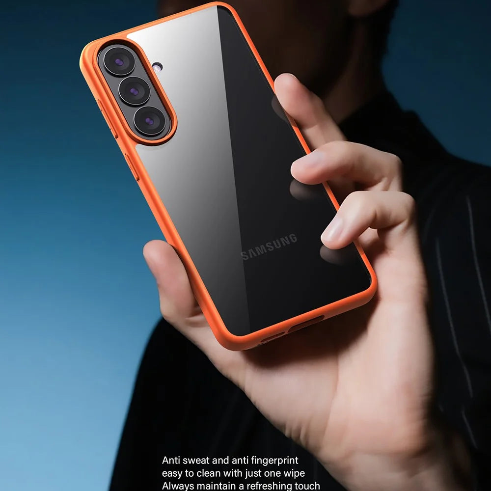 For Samsung Galaxy S26 Case Shockproof Slim Hard PC+Soft TPU Phone Cover - Orange - 3