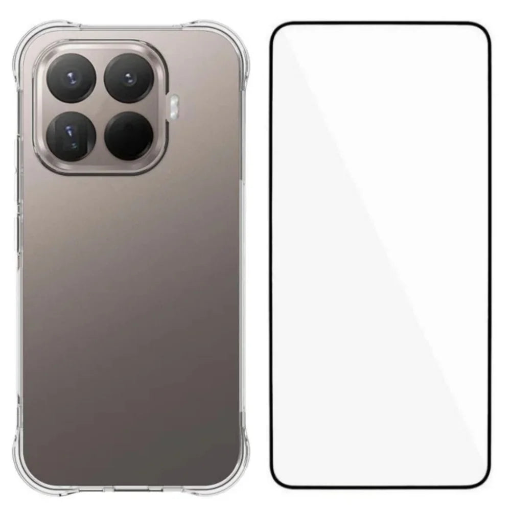 WANLONFENG For Xiaomi 17T Case  WL Series 2.0mm TPU Phone Cover with Tempered Glass Film - Transparent - 1