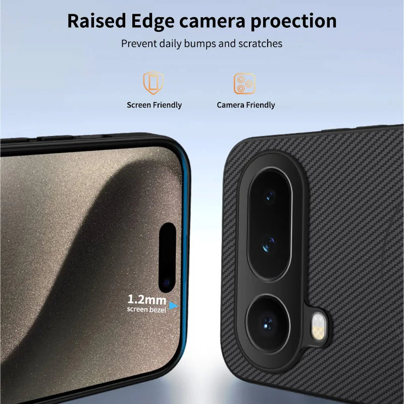 WANLONFENG For Honor Magic8 Pro Air 5G Magnetic Case  TQ1 Series Carbon Fiber Texture PC TPU Phone Cover with 2Pcs Screen Films - Black - 3