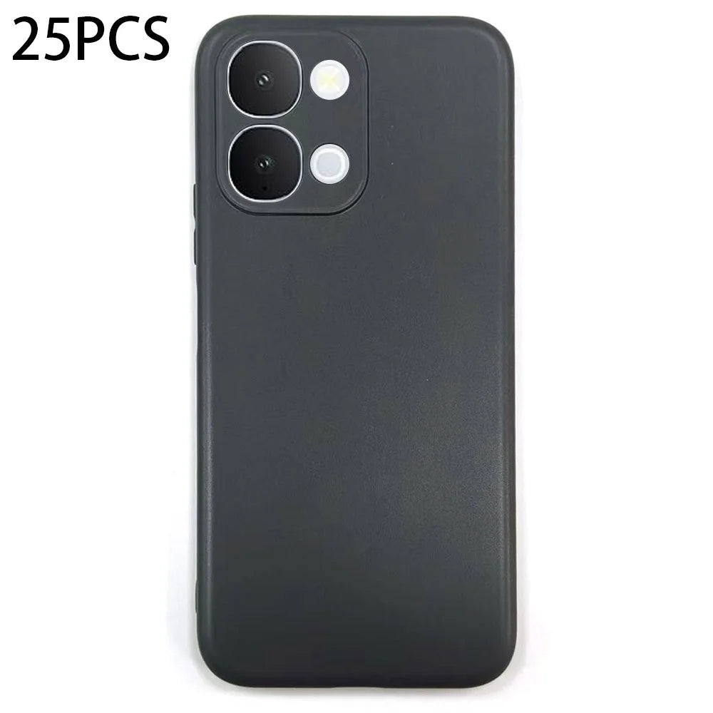 25Pcs For vivo Y500i 5G Case 1.2mm TPU Matte Phone Cover - Black - 1