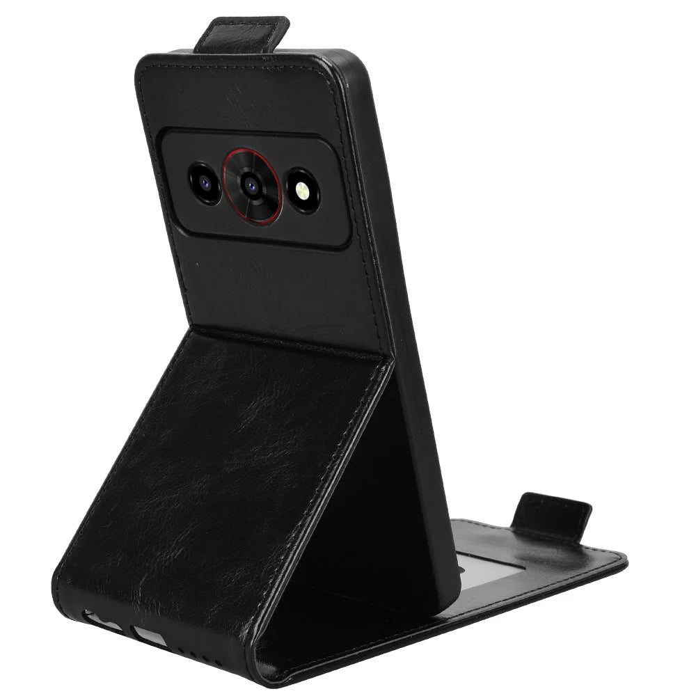 For ZTE Nubia P7 Pro 5G  /  Optus X Value 5G Stand Case Magnetic Clasp Vertical Flip Leather Phone Cover with Card Holder - Black - 2