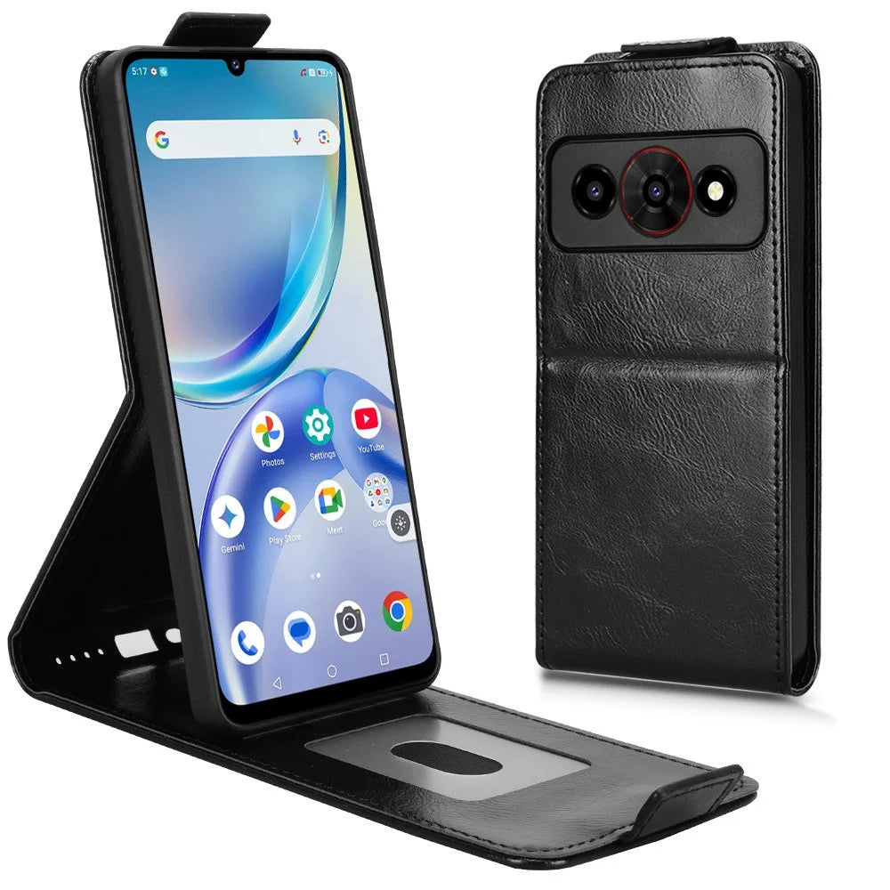 For ZTE Nubia P7 Pro 5G  /  Optus X Value 5G Stand Case Magnetic Clasp Vertical Flip Leather Phone Cover with Card Holder - Black - 4