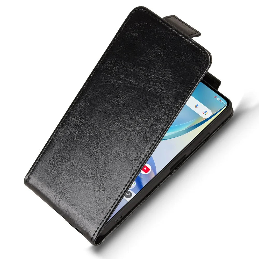 For ZTE Nubia P7 Pro 5G  /  Optus X Value 5G Stand Case Magnetic Clasp Vertical Flip Leather Phone Cover with Card Holder - Black - 5