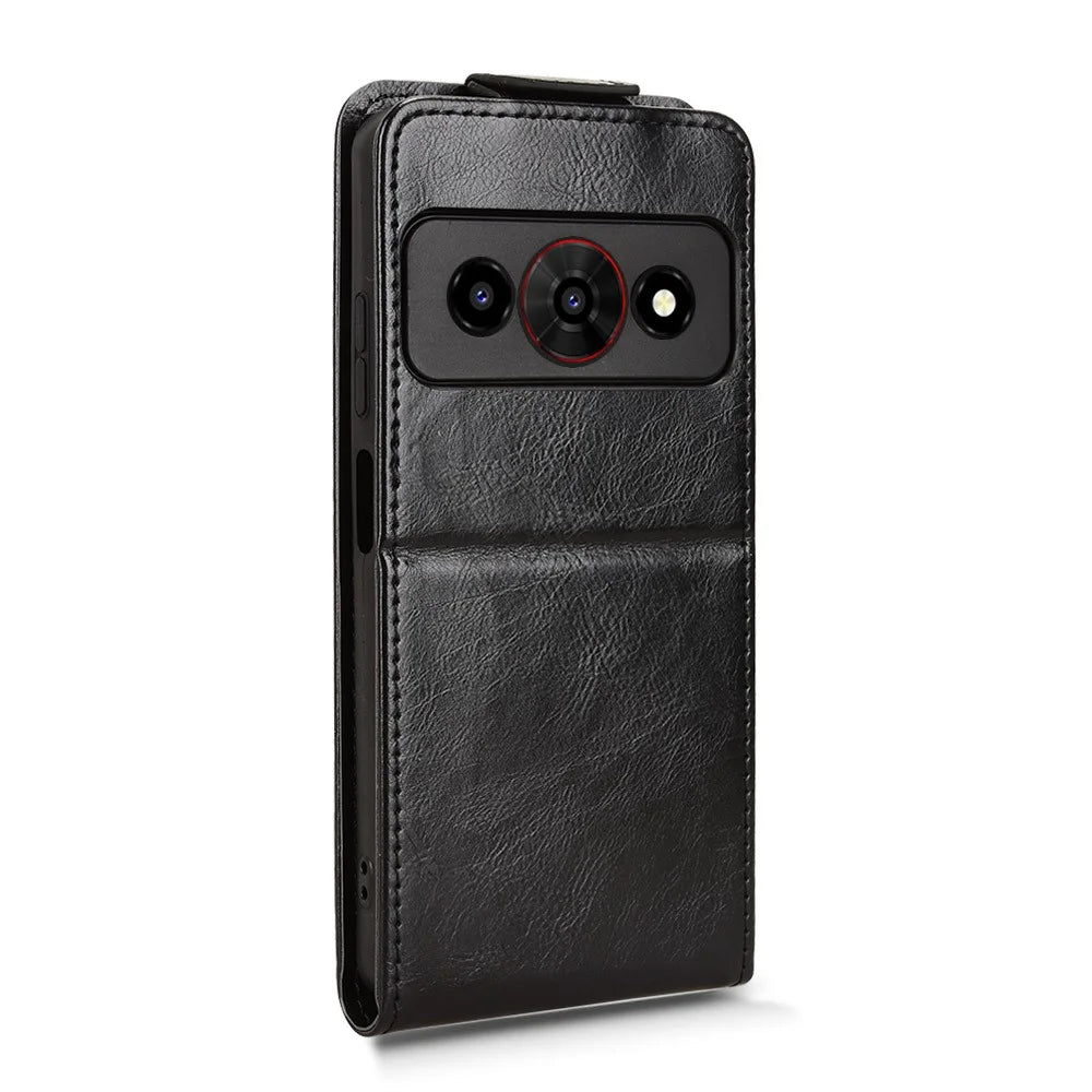 For ZTE Nubia P7 Pro 5G  /  Optus X Value 5G Stand Case Magnetic Clasp Vertical Flip Leather Phone Cover with Card Holder - Black - 7