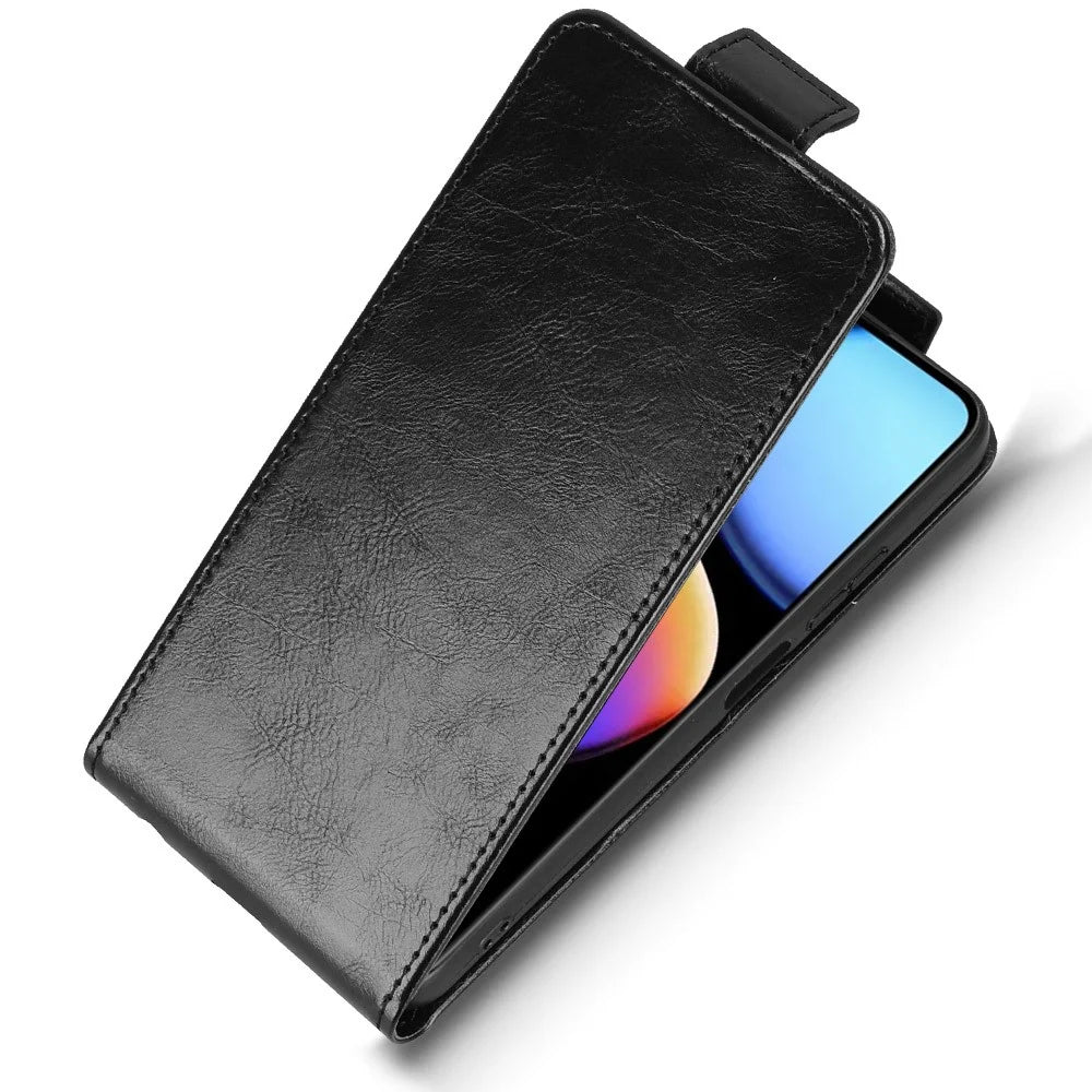For ZTE nubia V80 Max 4G Stand Case Magnetic Clasp Vertical Flip Leather Phone Cover with Card Holder - Black - 5