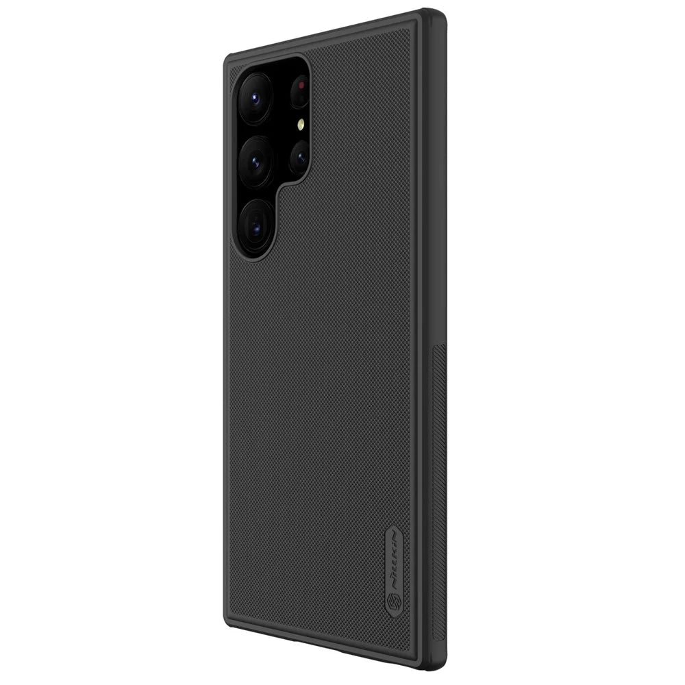 NILLKIN Super Frosted Shield Pro for Samsung Galaxy S23 Ultra PC + TPU Hybrid Phone Case Matte Finish Protective Cover - Black - 3