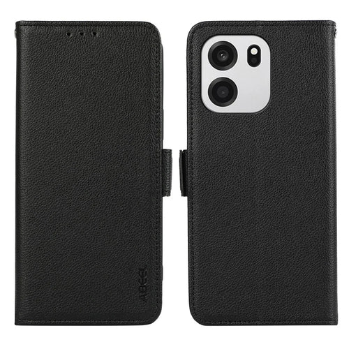 ABEEL For OnePlus Nord CE6 5G / Nord 6 5G / Turbo 6V 5G / Turbo 6 5G Case Litchi Texture Leather RFID Blocking Phone Cover - Black - 1