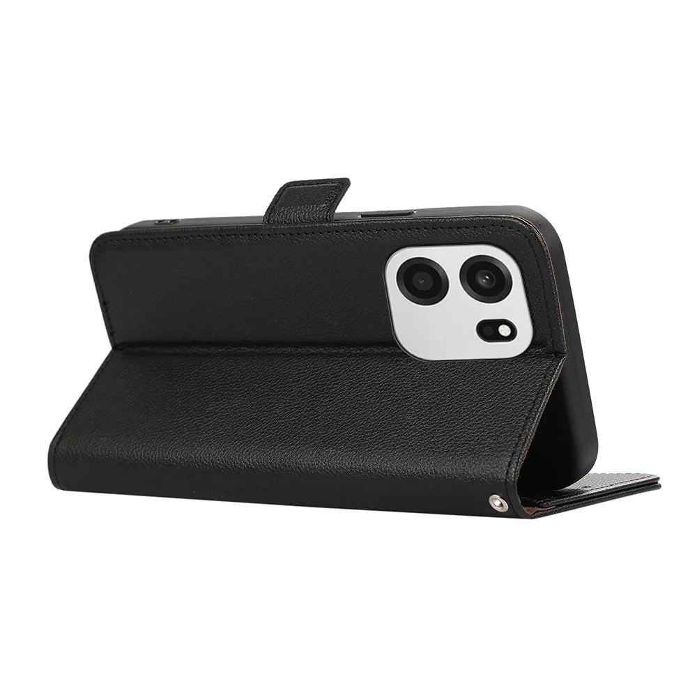 ABEEL For OnePlus Nord CE6 5G / Nord 6 5G / Turbo 6V 5G / Turbo 6 5G Case Litchi Texture Leather RFID Blocking Phone Cover - Black - 3