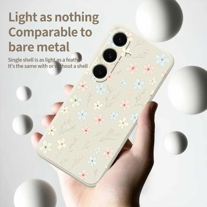 For Samsung Galaxy A37 5G Case Small Flower Branches Pattern Printing Straight Edge TPU Phone Back Cover - Green - 4